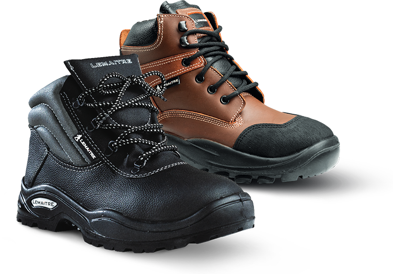 Lemaitre safety boots in display setting